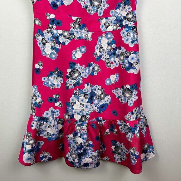 Diane von Furstenberg DVF Topanga Pink Floral Jacquard Fit & Flare Dress Women 2 - Picture 5 of 13